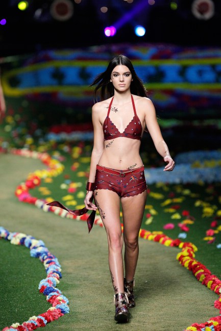 NEW YORK, NY - SEPTEMBER 08: Kendall Jenner walks the runway at Tommy Hilfiger Women's fashion show during Mercedes-Benz Fashion Week Spring 2015 at Park Avenue Armory on September 8, 2014 in New York City. (Photo by Randy Brooke/Getty Images for Tommy Hilfiger)