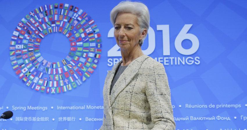 International Monetary Fund Managing Director Lagarde arrives at news conference during the 2016  World Bank-IMF Spring Meeting in Washington