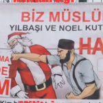 Πρόκληση στην Κωνσταντινούπολη με πανό όπου ο Αη Βασίλης τρώει…ξύλο!