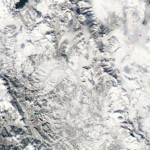 Δορυφορική φωτογραφία της NASA με την χιονισμένη Καστοριά