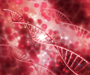 3D render of a medical background with DNA strands